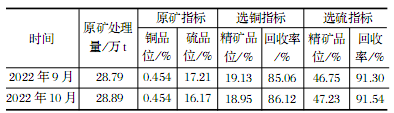 改造前后选矿指标对比